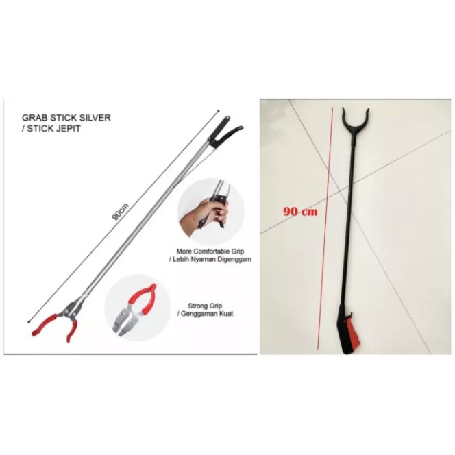 Jual Grab Stick Silver Stainless/plastik Penangkap Ular & Tongkat