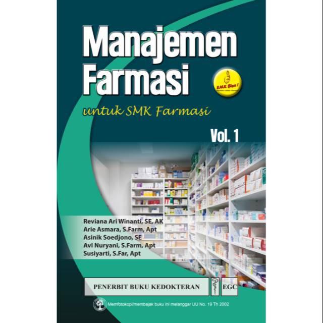 Jual Manajemen Farmasi Untuk SMK Farmasi Vol. 1 CBSBY | Shopee Indonesia