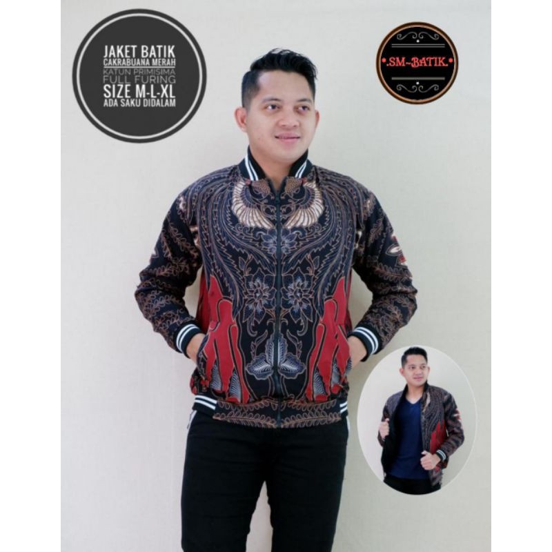 Jual Original batik jaket cakra buana merah | Shopee Indonesia