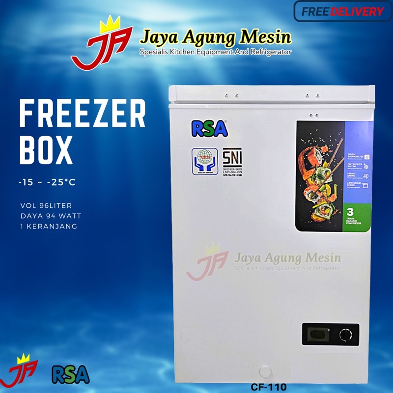 Jual RSA CF-100 CHEST FREEZER 100 LT LITER / FREEZER BOX RSA CF100 / CF100  di Seller Barat Daya Elektronik - Pasir Jaya, Kota Tangerang