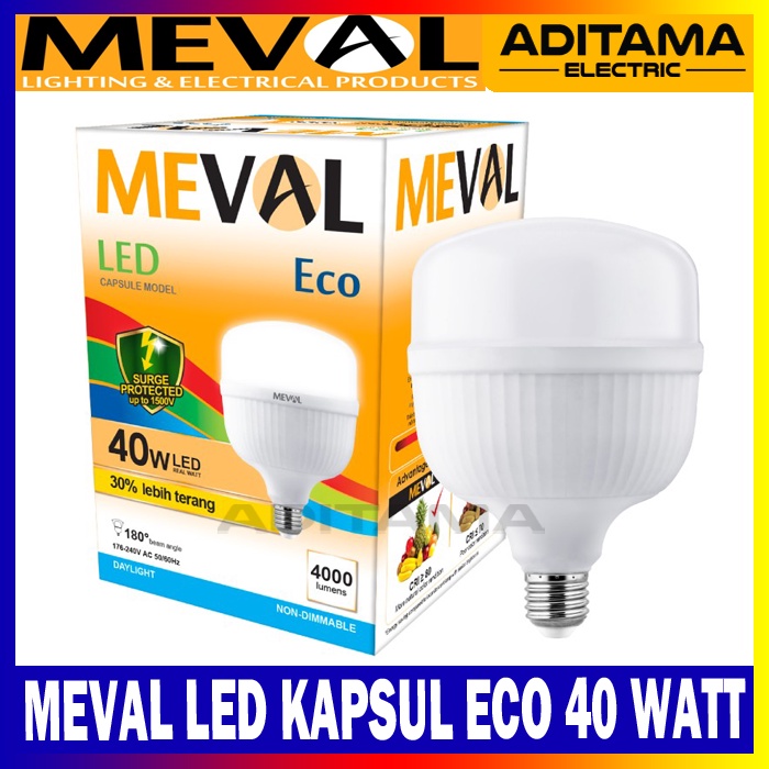 Jual MEVAL LED KAPSUL ECO 40W WHITE/ LAMPU LED MEVAL KAPSUL ECO 40 WATT ...