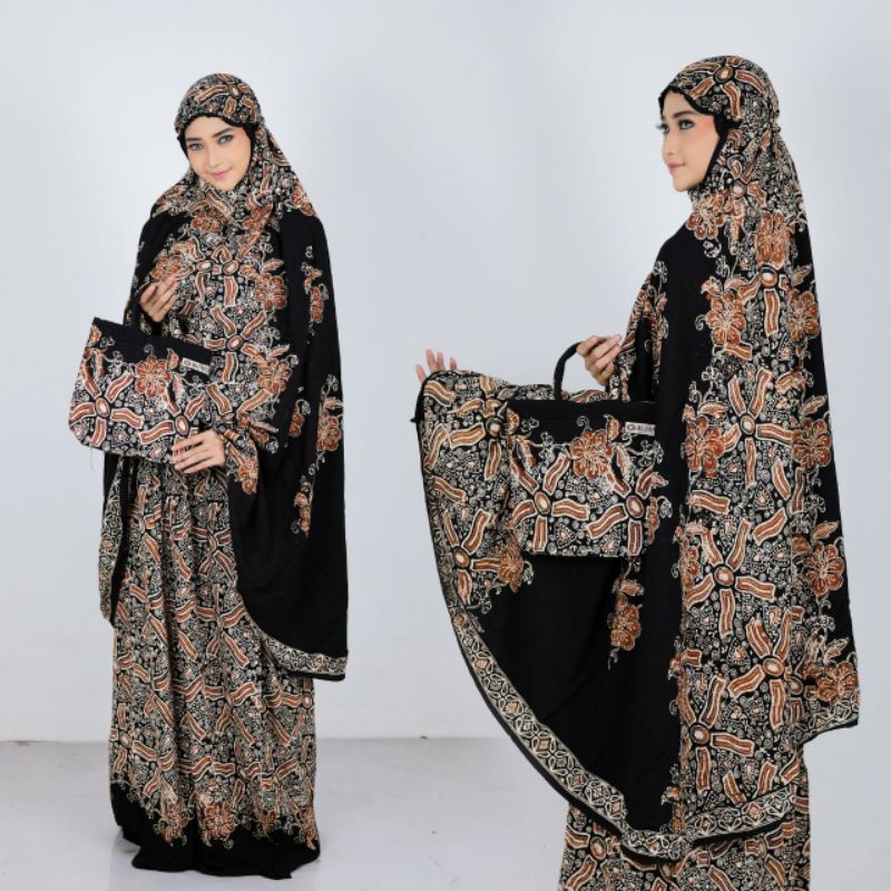 MUKENA BATIK CAP PEKALONGAN ENCIM BAHAN RAYON/ SOGAN
