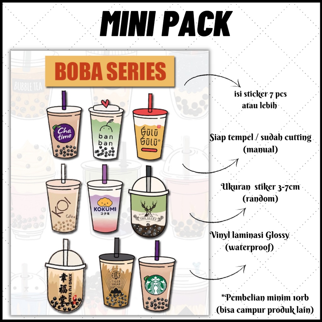 Jual [MINI PACK] STICKER BOBA SERIES II | STIKER KAWAII AESTHETIC ...