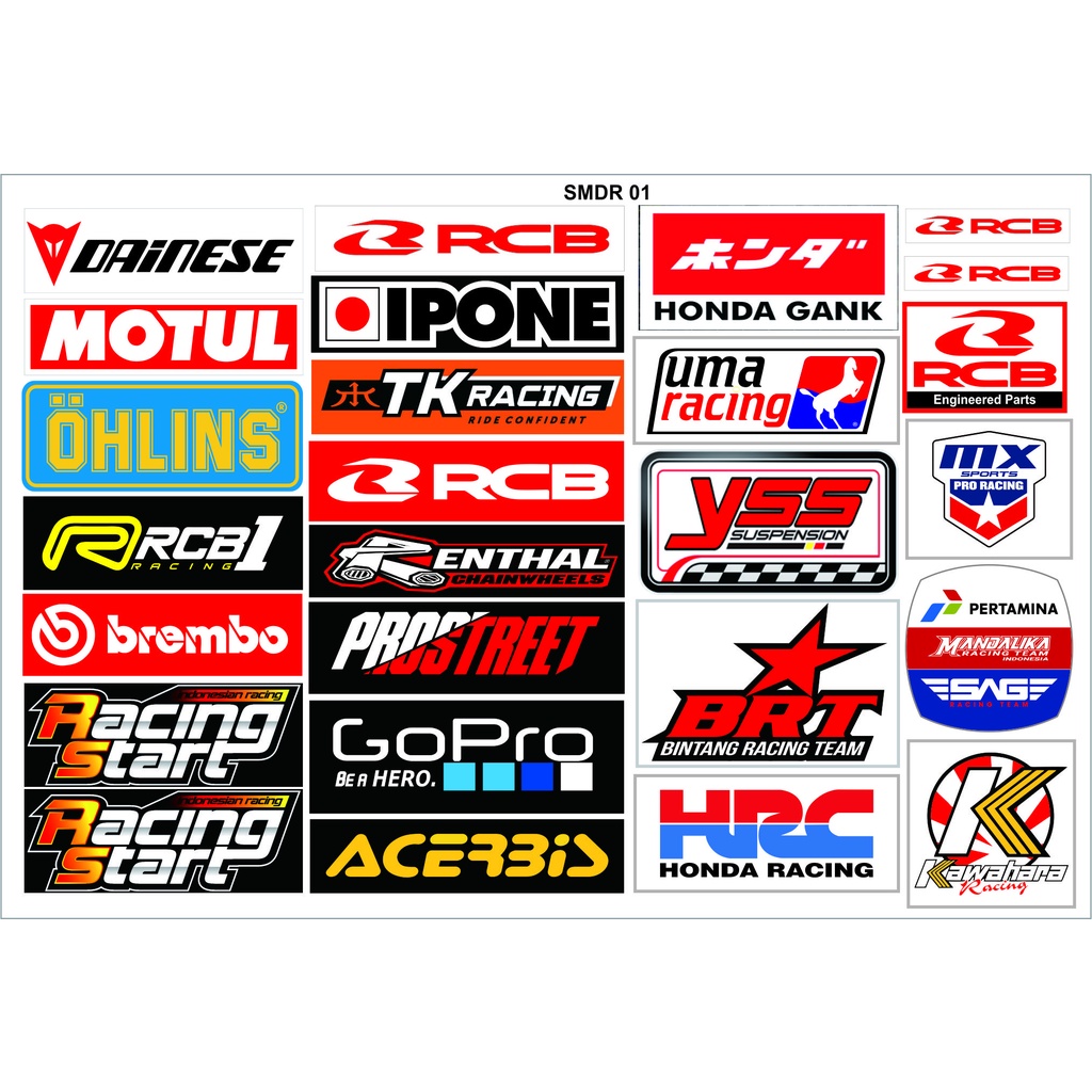 Jual Sticker PRINT paket MURAH isi banyak kode SMDR 01 | Stiker motor ...