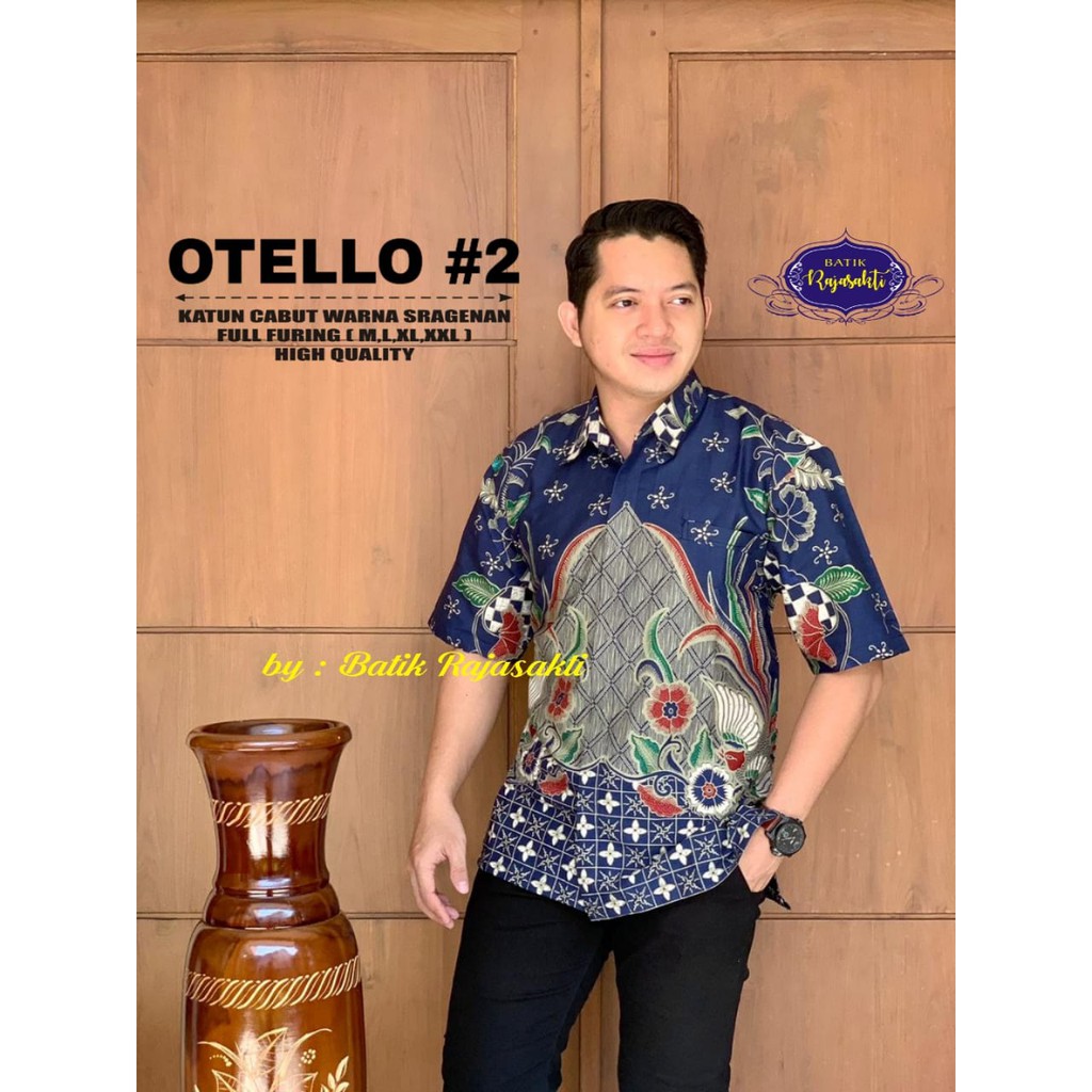 Jual OTELLO 2 RAJASAKTI KEMEJA BATIK SOLO PRIA LENGAN PENDEK LAPIS ...