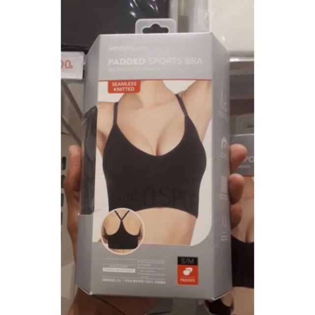 MINISO WIRELESS BRA PADDED SPORT BRA Pakaian dalam miniso murah. Ready surabaya