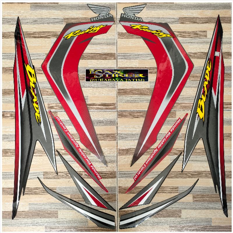 Jual striping original Honda Blade hitam Lis merah tahun 2011 2012 ...
