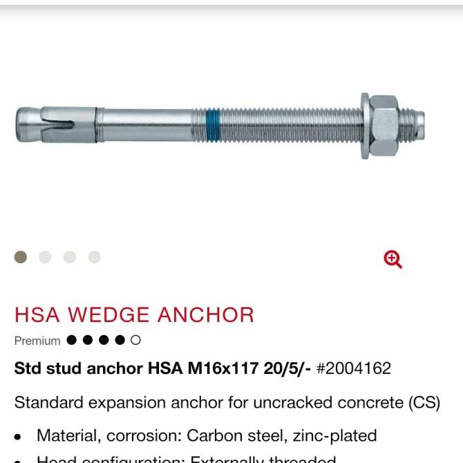 Jual paling diminati] HILTI DYNABOLT DINABOLT WEDGE ANCHOR TRUBOLT HSA
