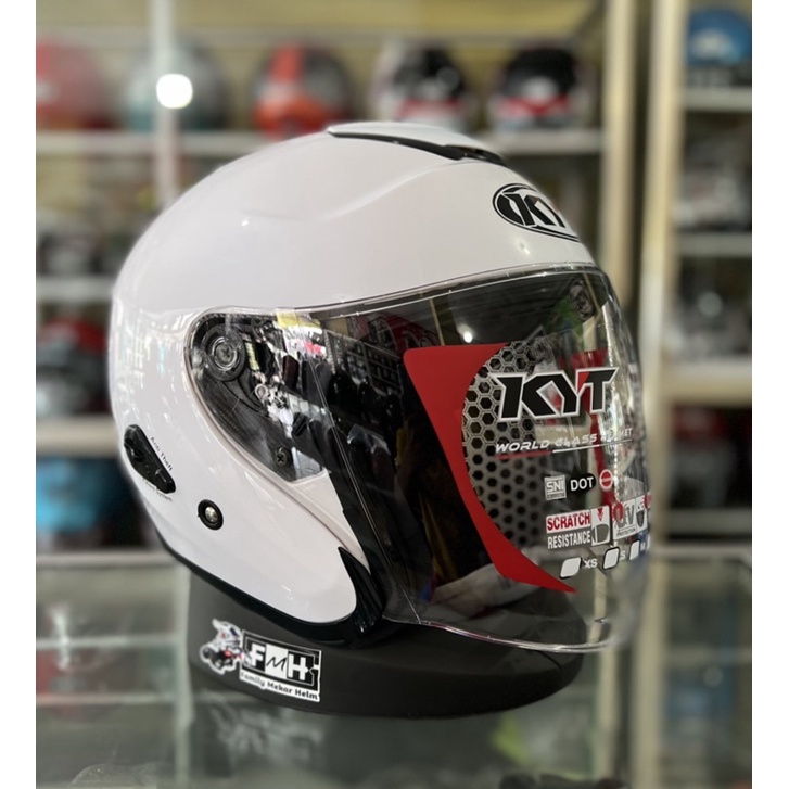 Jual Helm Kyt Kyoto R Solid Putih Original Kyt Helm Half Face Shopee