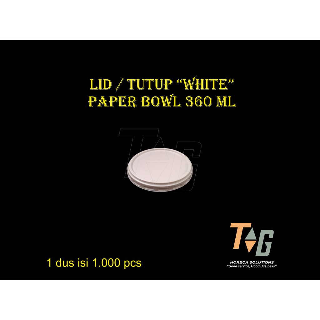 Jual Lid Tutup Paper Bowl Cup 360 ml 12 oz putih susu isi 50 pcs ...