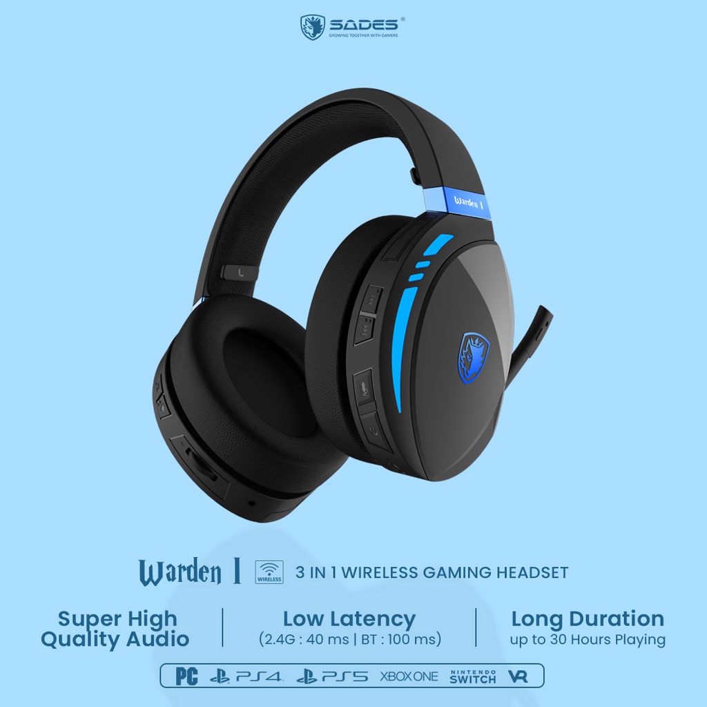 Headset Gaming Multiplatform Sades Warden 3in1 Connection