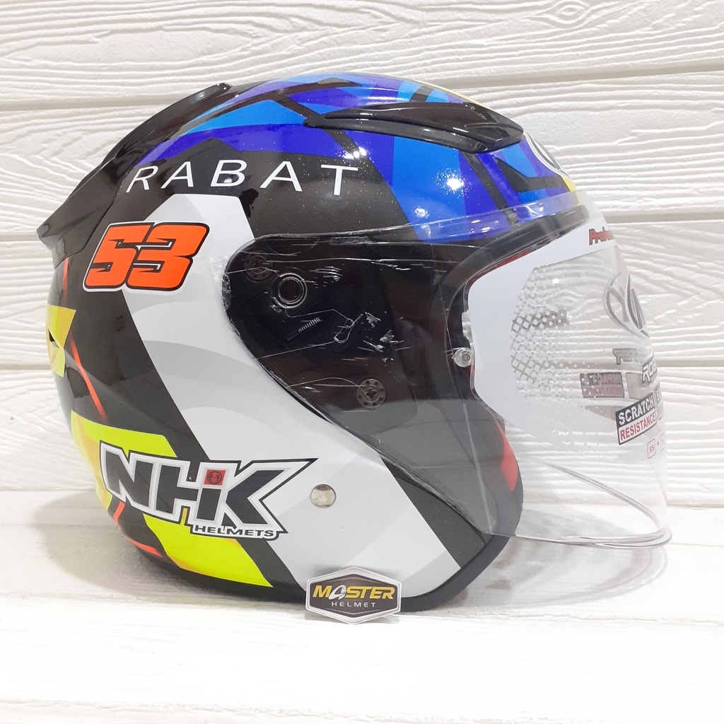 Jual NHK Half Face R1 Gp Edition Tito Rabat Black Gliters | Shopee ...