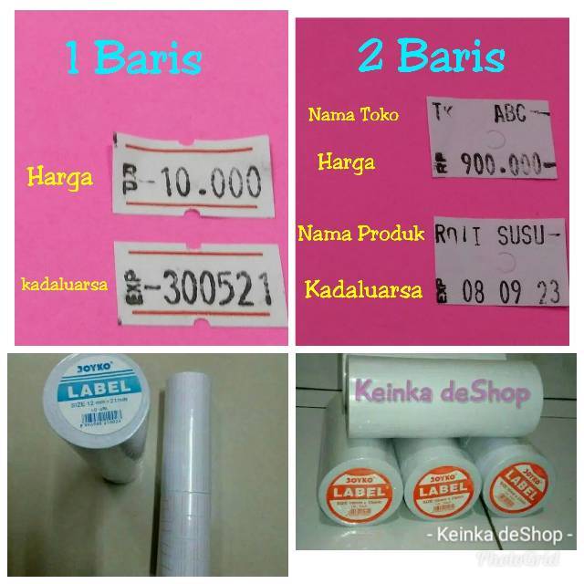 Jual 1 roll kertas untuk isi alat cetak label harga merek (merk