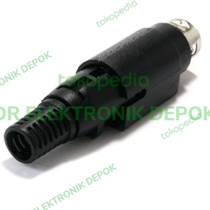 Jual Jack Din 4 Pin Male Connector Konektor Dins Plug Dc Hitam Solder ...
