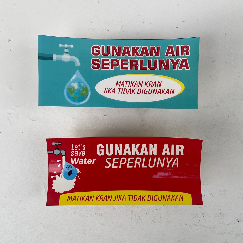 Jual Stiker Hemat Air Stiker Hemat Penggunaan Air Murah Kekinian Waterproof Dan Laminasi 8088