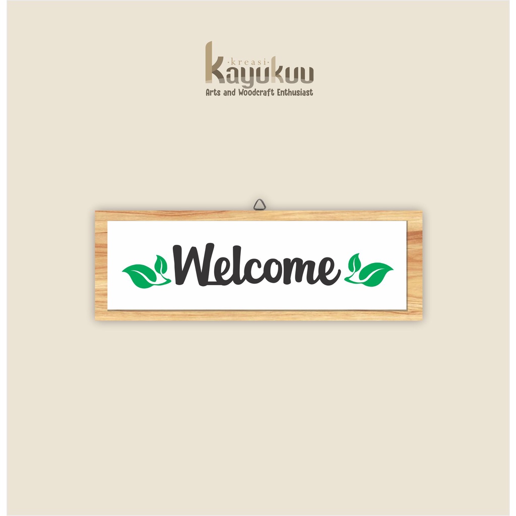 Jual Kreasikayukuu Hiasan Dinding Dekorasi Pajangan Welcome Frame Kayu Jati Belanda Shopee