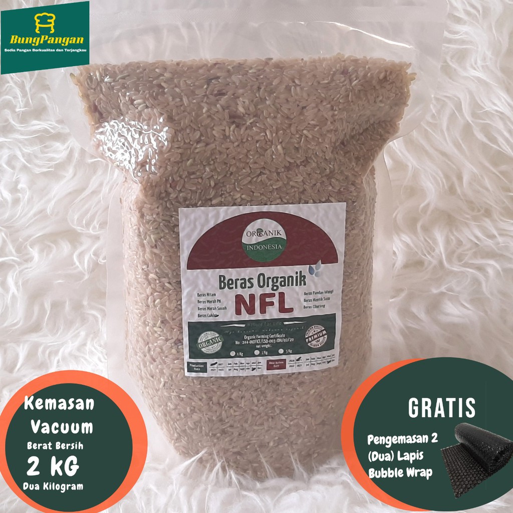 Jual 2Kg Beras Coklat / Brown Rice Organik Premium NFL Bersertifikat ...