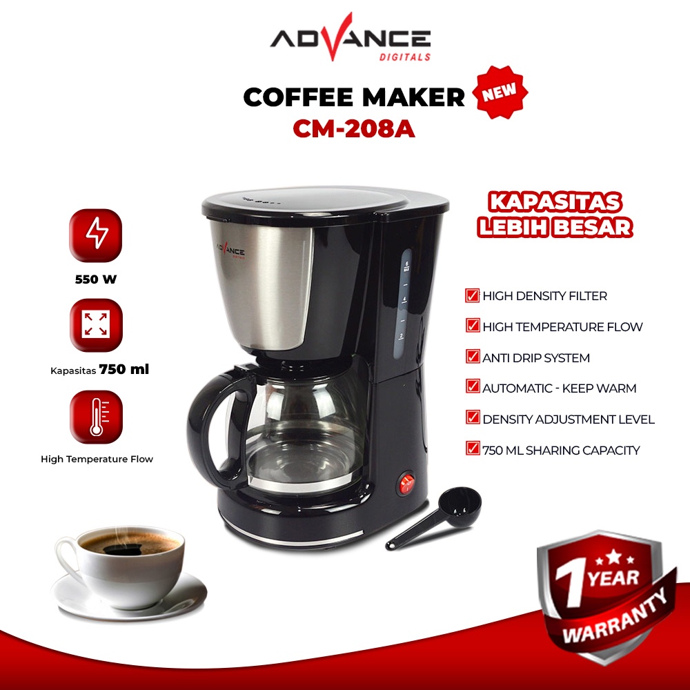 Promo Simplus Coffee Maker 1.5L Mesin Pembuat Kopi Low Watt Mesin