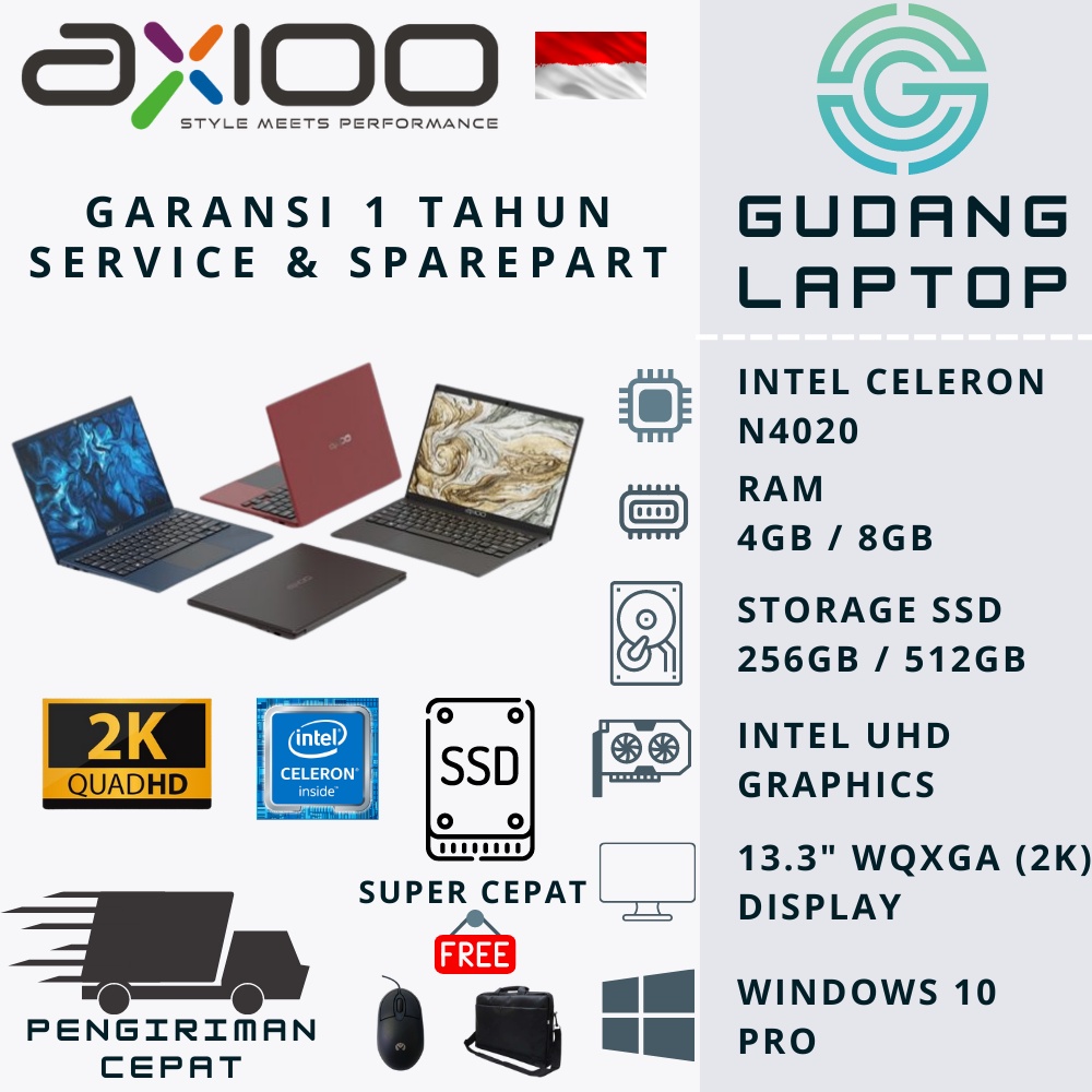 Jual LAPTOP BARU MURAH AXIOO MYBOOK 14F 4GB/8GB 256GB/512GB SSD 13.3 ...