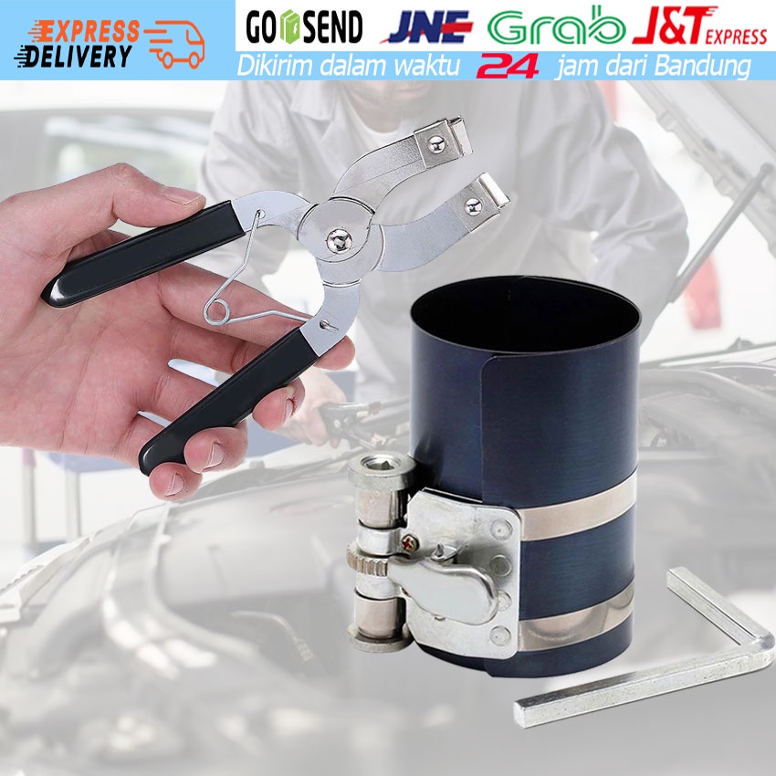 Jual Piston Ring Compressor 4" Treker Alat Press Ring Seher + Tang Piston Ring Shopee Indonesia