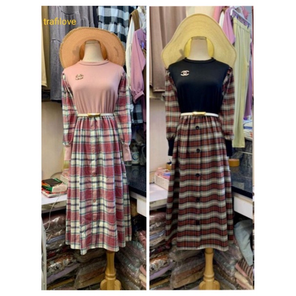 Connexion Short Sleeve Midi Dress Kotak