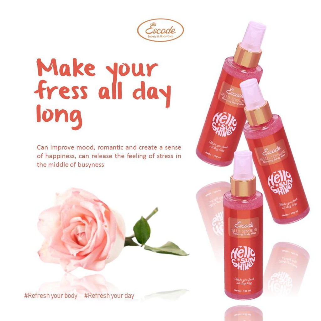 Jual Escode Glowing Body Mist Hello Sunshine Menyegarkan Keharuman