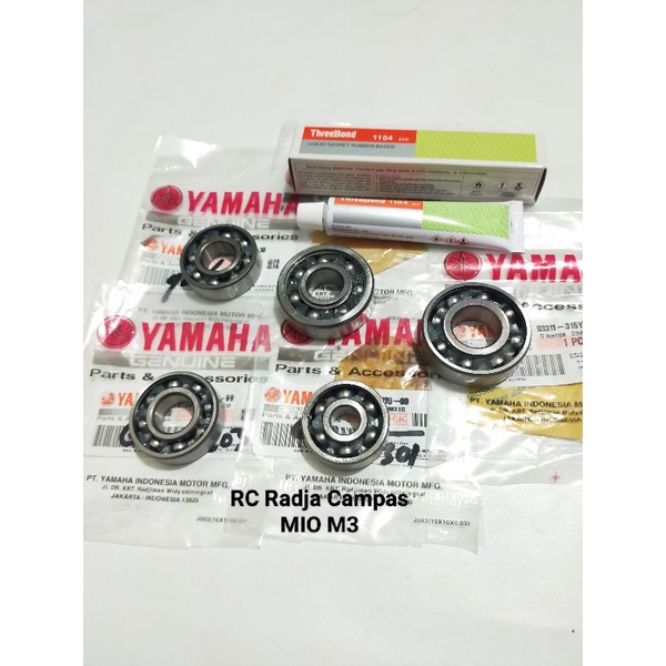Jual Paket Bearing set Gardan rasio,5 pcs+Lem Mio M3 mio z