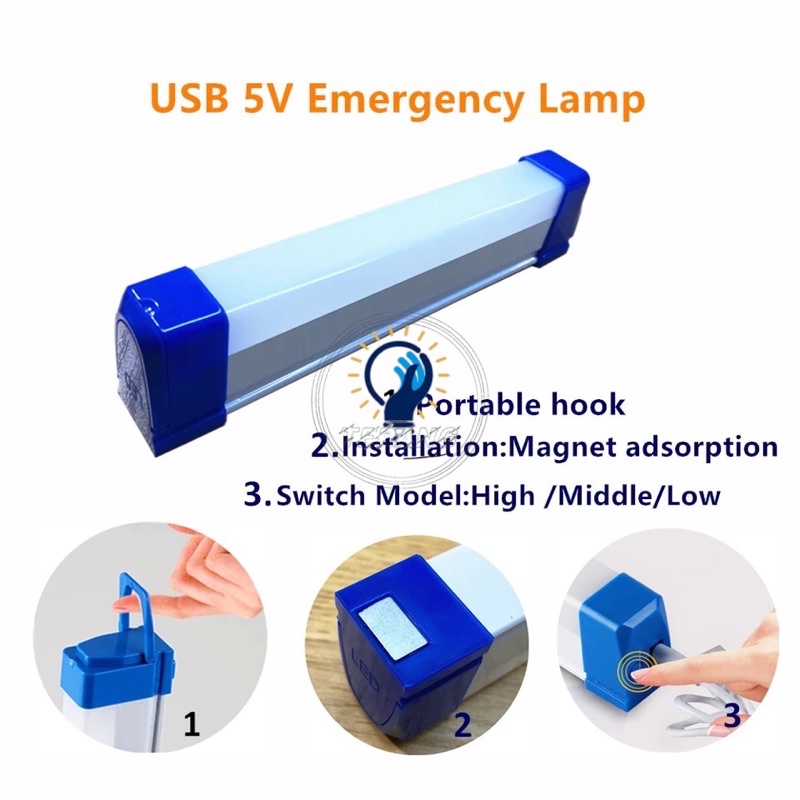 Jual LAMPU EMERGENCY LED LAMPU NEON LED PANJANG T7 USB BOLAM LET ...