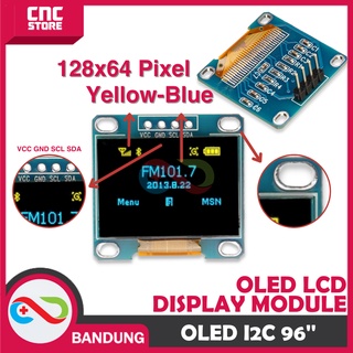 Jual YELLOW BLUE 0.96” I2C 128X64 OLED LCD DISPLAY MODULE | Shopee ...