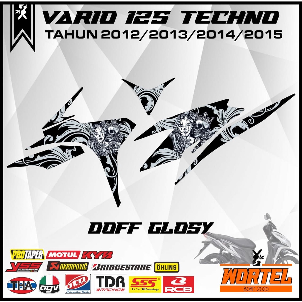 Jual Striping Stiker Lis Decal Motor Vario Techno 125 Skull (Tahun 2012