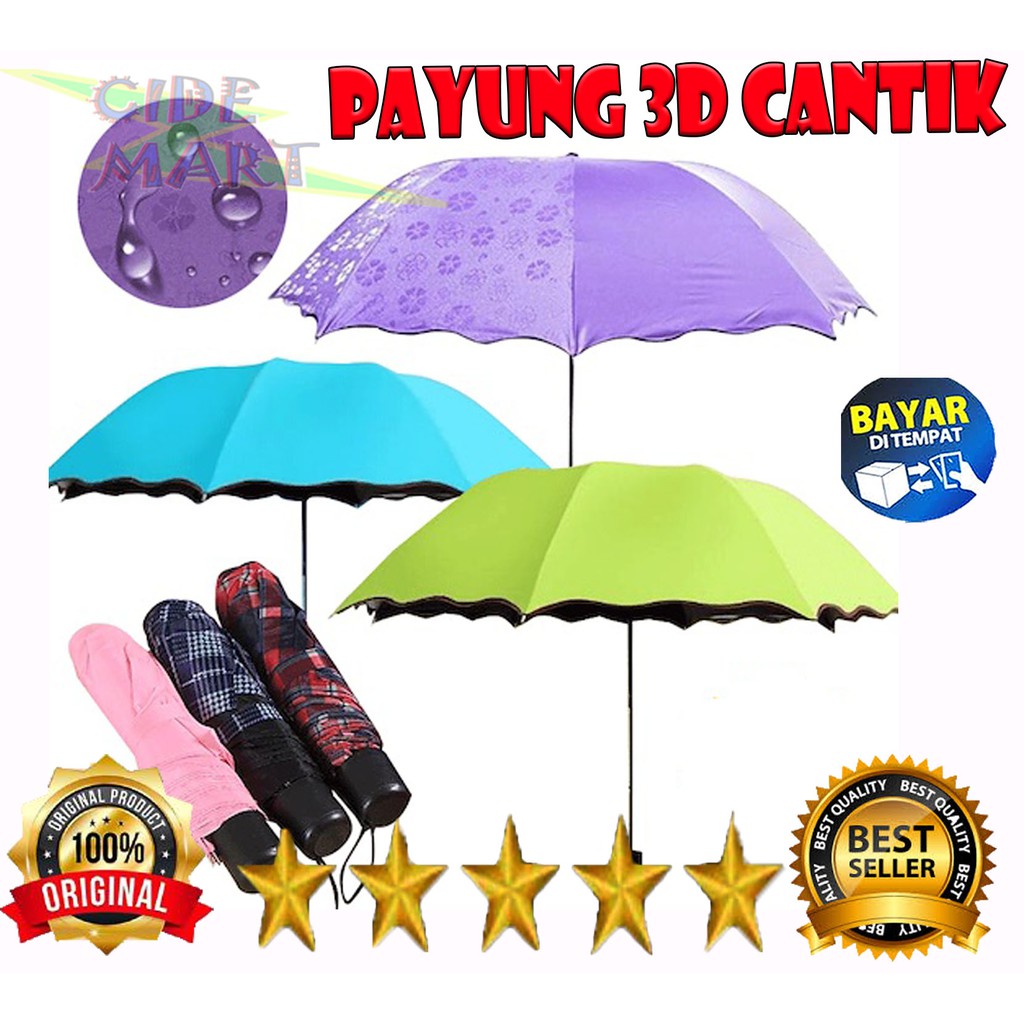 Jual Payung Lipat Magic 3d Ajaib Payung Hujan Umbrella Dimensi Timbul