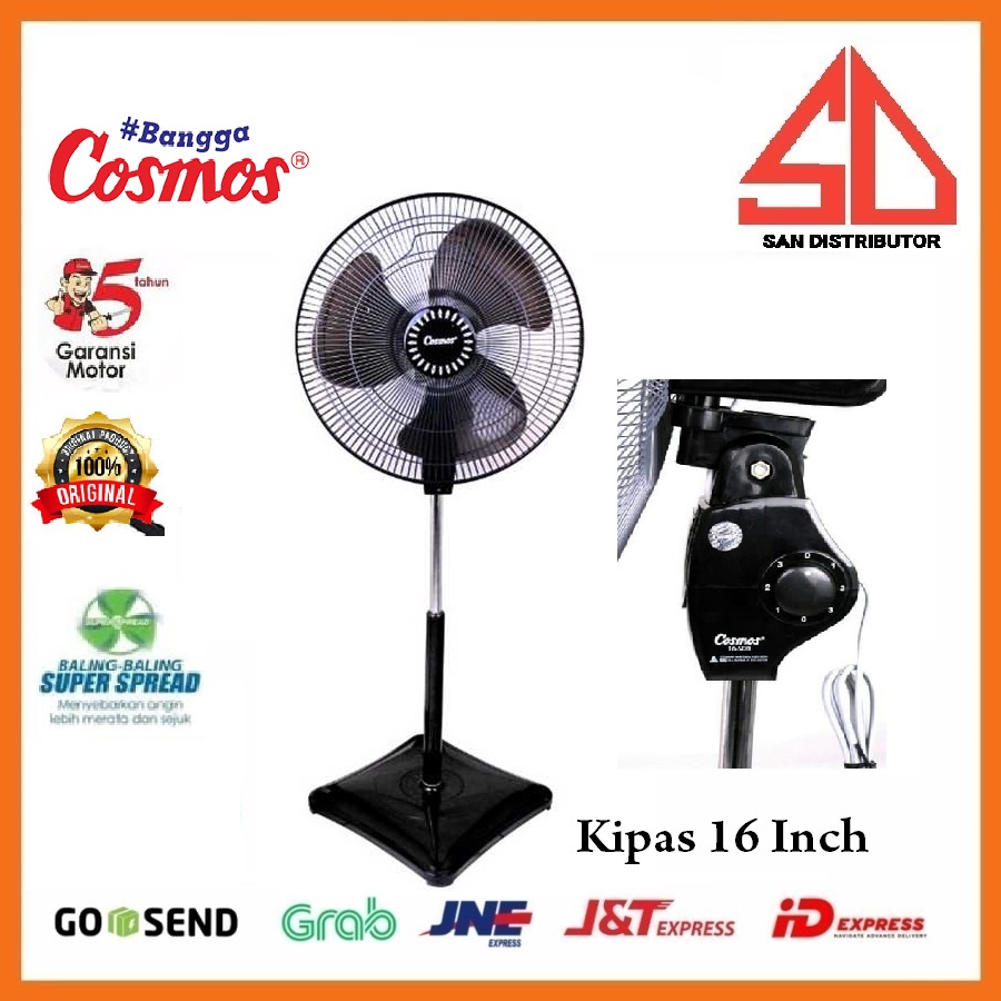 Jual Kipas Angin 16 Sdb Cosmos Stand Fan Black 16 Inch Ori Bergransi Shopee Indonesia 2018