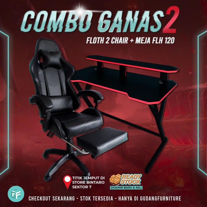 Jual Meja Gaming Kursi Gaming FLOTH Series 2 ( Dalam Kota ) | Shopee ...