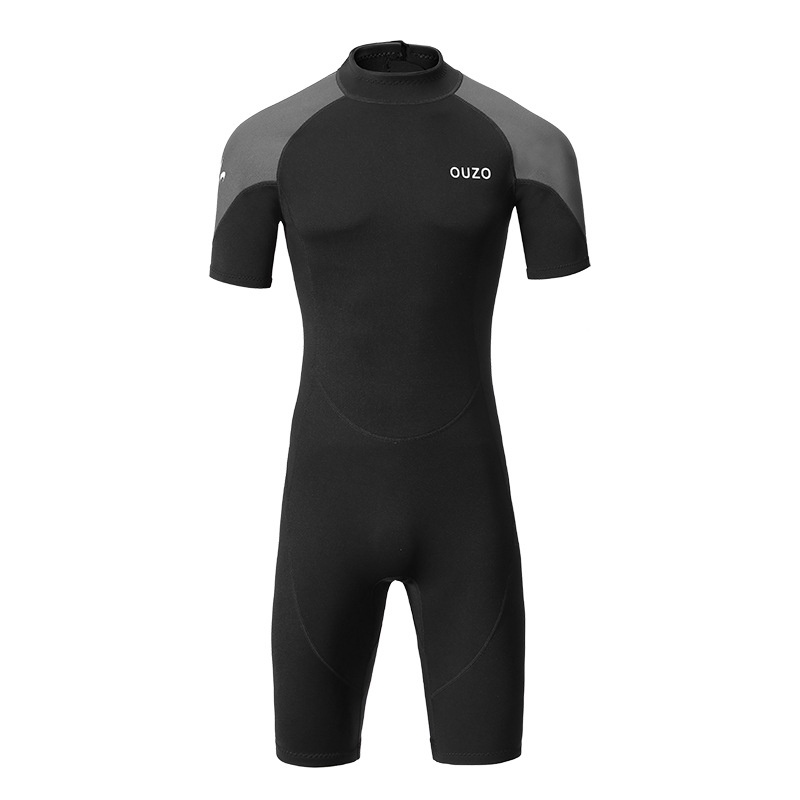 Jual New 1.5mm diving suit men's short sleeved shorts onepiece wetsuit