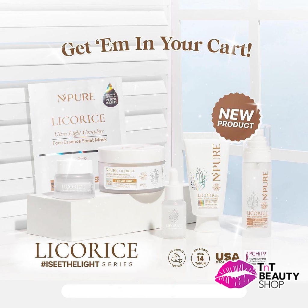 Jual NPURE LICORICE Brightening SERIES Cleanser Toner Serum