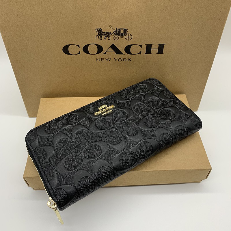Coach 53834 Stereoscopic Pattern Women s Wallet Long Wallet Zip Purses Long Purses
