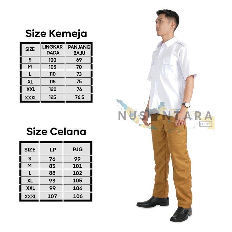 Jual Seragam Putih Keki Setelan Pemda Pria Seragam Putih Pns | Shopee