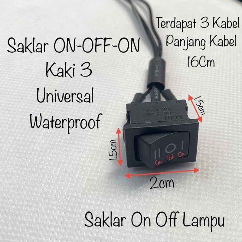 Jual Saklar On Off On Kaki 3 Saklar Lampu Universal Waterproof Tombol ...