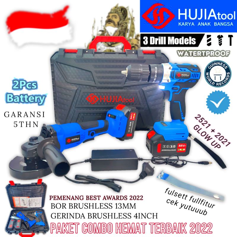 Jual Mesin Gerinda Bor Cordless Impact Drill Hujia Pro Vf