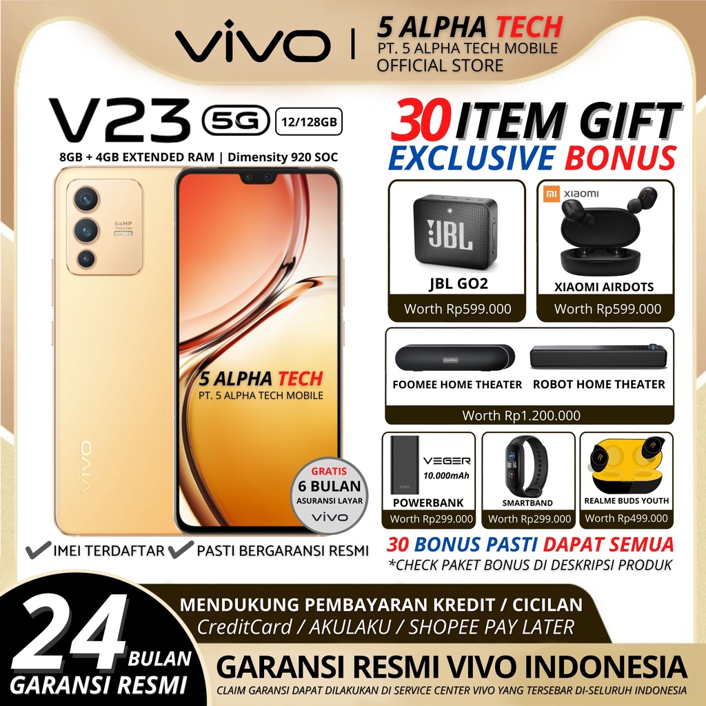 Jual VIVO V23 5G 12/128GB ( 8GB + 4GB EXTENDED RAM ) GARANSI RESMI VIVO ...