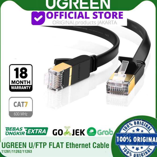 Jual Ugreen Kabel LAN Ethernet cat7 cat 7 internet utp round 5m 5 meter ...