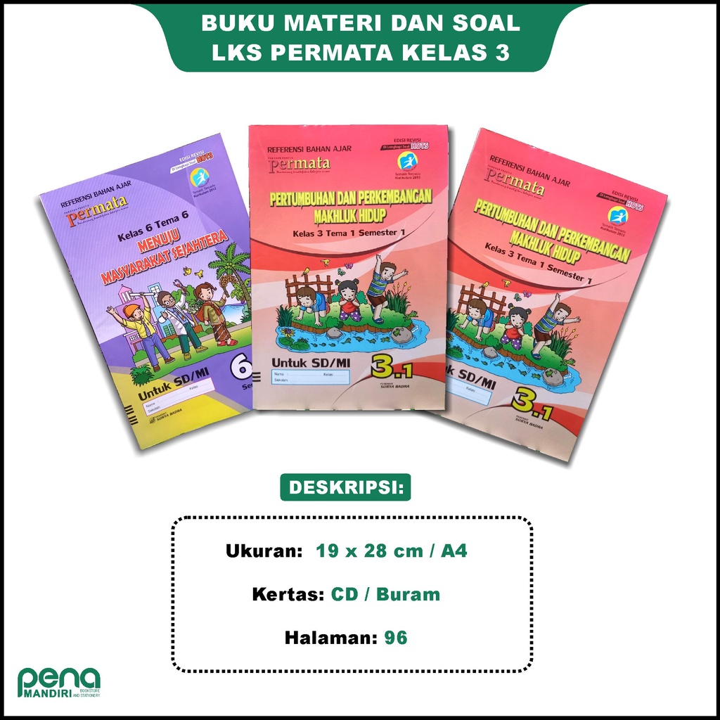 Jual BUKU LKS PERMATA TEMATIK KELAS 3 SD TEMA 1 2 3 4 5 6 7 8 SEMESTER ...