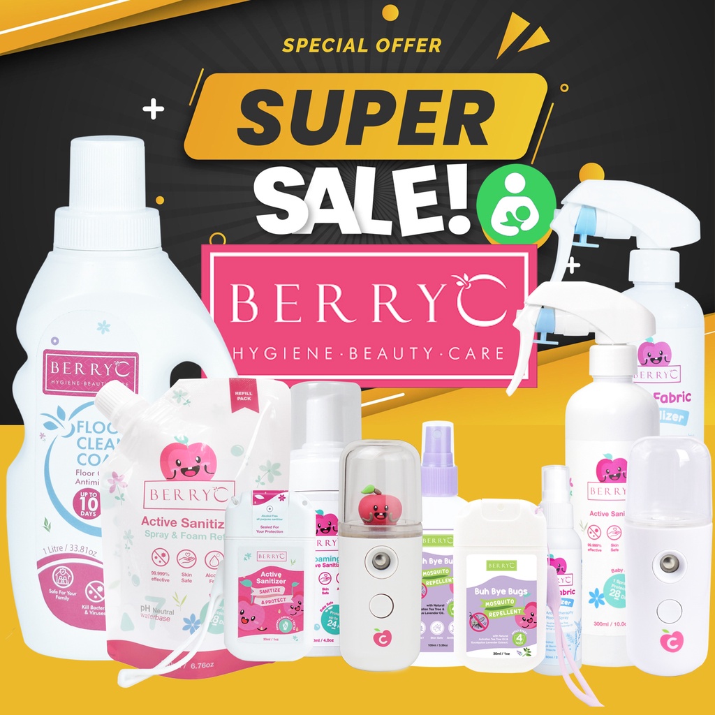 Jual BerryC - Berry C Active Sanitizer-Buh Bye Bugs-Floor Cleaner Coat ...