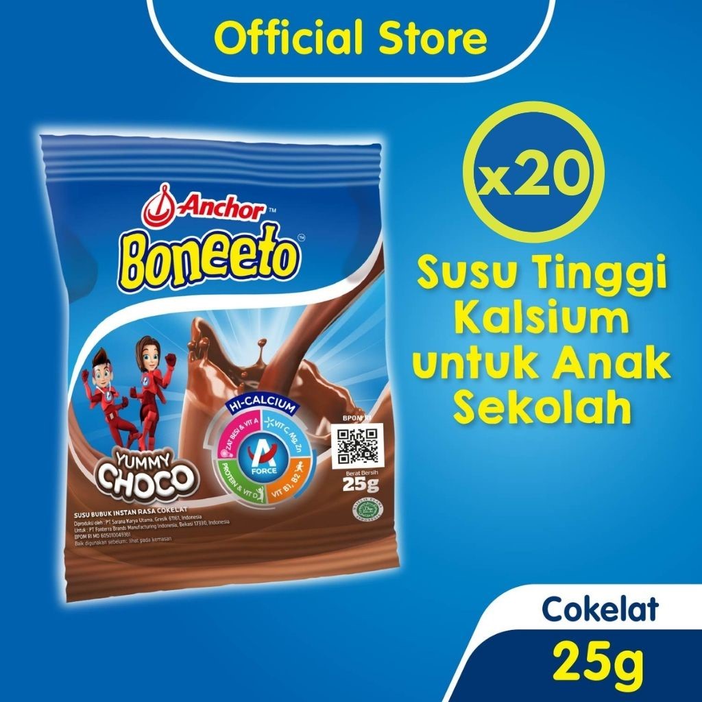Jual Boneeto Nutrisi untuk Anak Sekolah Susu Bubuk Cokelat 20 Sachet x ...