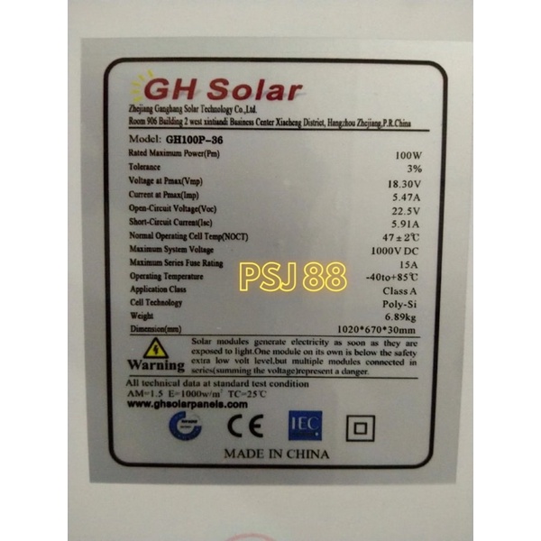 Jual Solar Panel Poly 100wp GH Solar + PACKING KAYU | Shopee Indonesia