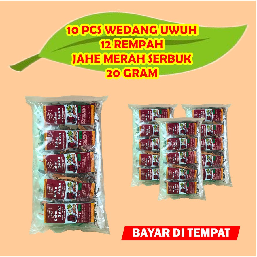 Jual 10 PCS WEDANG UWUH 12 REMPAH JAHE MERAH SERBUK KOMPLIT 20 GRAM ...