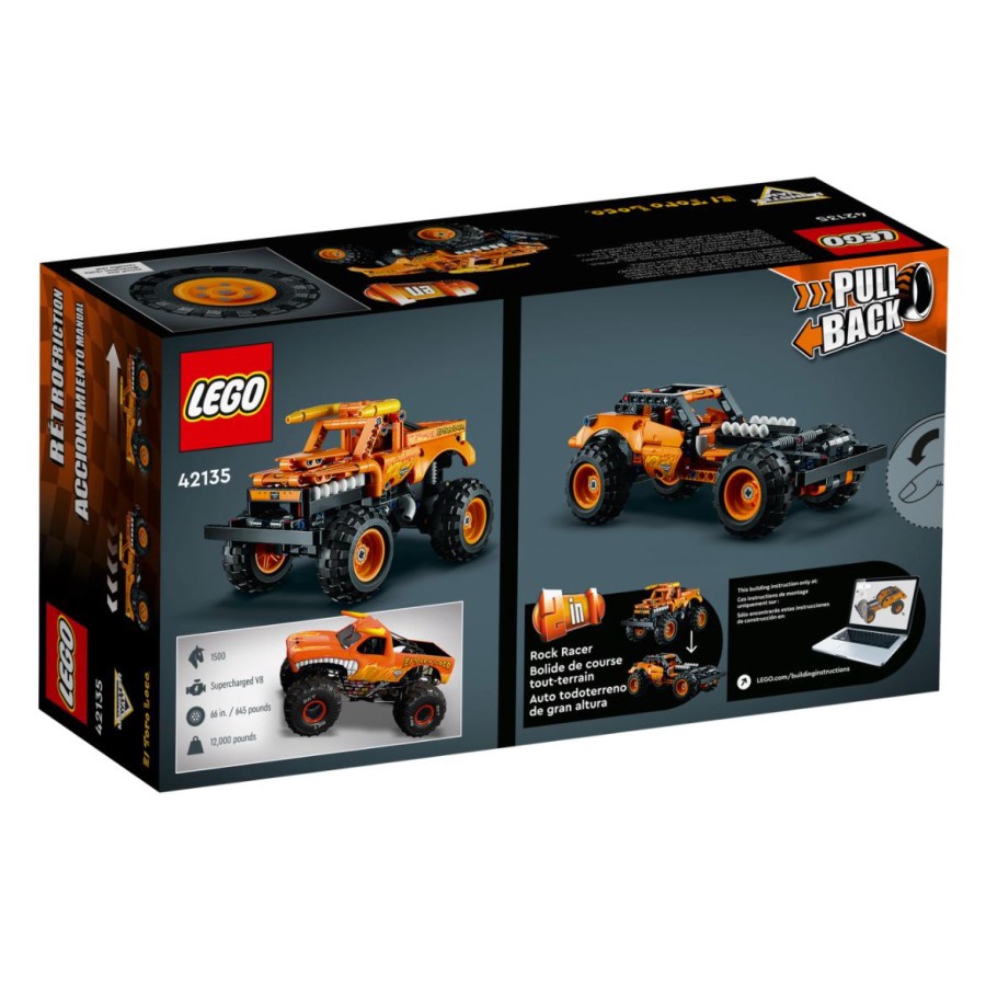 Jual LEGO Technic 42135 Monster Jam El Toro Loco 2in1 Pull Back Model ...