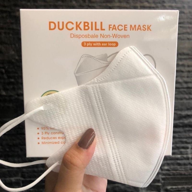 Jual Masker Duckbill 3Ply FaceMask Premium Mask Putih Garis Seperti ...