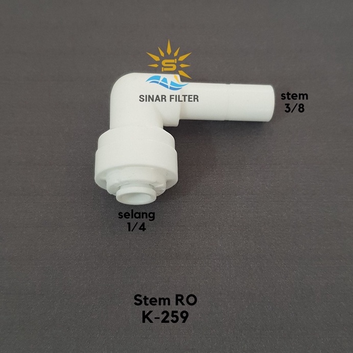 Jual stem connector konektor RO L selang 1/4 stem 3/8 K259