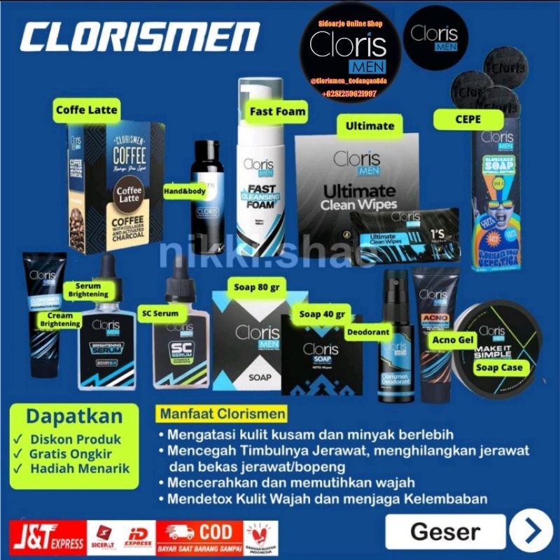 Jual PAKET CLORISMEN CLORIS MEN Original Paket Perawatan Pria Lengkap ...